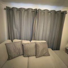 Next Geo print curtains & cushion x3