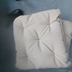 3 cream chair pads