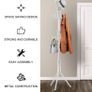 Coat Rack, Metal Coat Rack Stand with 3 Height 12 Hooks, Sturdy Freestanding Coat Rack for Clothes/Bags/Hats, Coat Stand for Home/Entryway/Office/Hallway Image 3