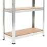 Storage Shelves 3 pcs Silver 75x30x172 cm Steel and MDF Image 9