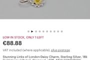 Links of London Daisy Charm, Sterling Silver, 18k Gold Vermeil Detail