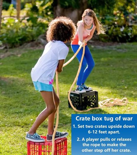 Outdoor Games Tug of War Rope for Kids and Adults (Khaki, 12 M)