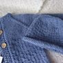 Hand Knit Baby Cardigan & Hat Set: 3-6 Months Image 2