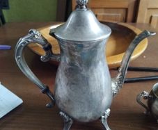 silverplate teapot jug and bowl