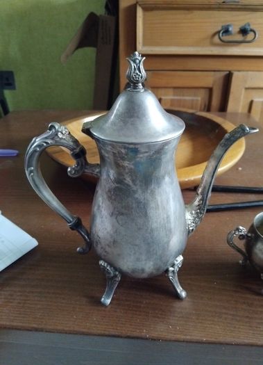 silverplate teapot jug and bowl