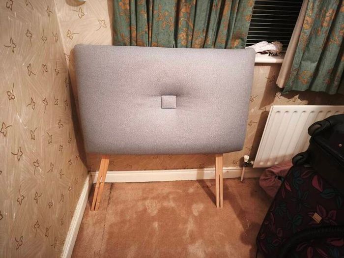 Single mattress + divan base + grey fabric