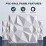 NEW SALE |  3D Wall Panels 19.7x19.7 Inch Wall Panels 12 Pack Wall Panelling Decorative Diamond Wall Tiles White for Living Room, Bedroom, Bathroom, Interior Home Wall Decor(50cmx50cm) Image 3