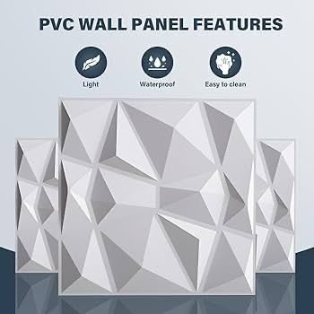 NEW SALE |  3D Wall Panels 19.7x19.7 Inch Wall Panels 12 Pack Wall Panelling Decorative Diamond Wall Tiles White for Living Room, Bedroom, Bathroom, Interior Home Wall Decor(50cmx50cm)