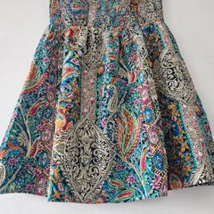 Boho Multicolor  Strapless Short Dress Small size