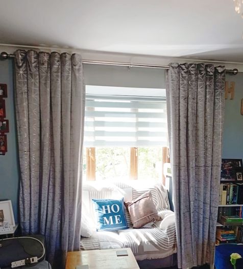 Silver-Grey Velvet Effect Curtains