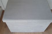 Velvet Grey Ottoman / Storage Box