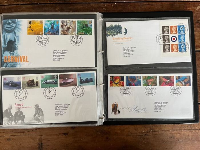 Collection of  78 UK First Day Cover stamps 1993 to 1998 in album