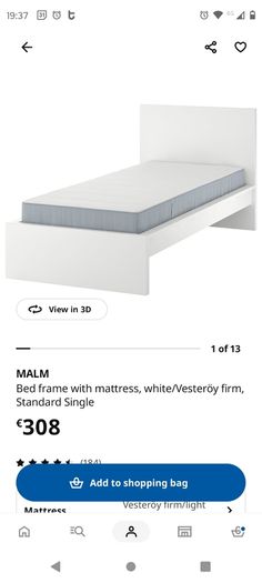 IKEA Malm white single bed
