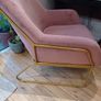 Pink suede armchair Image 2