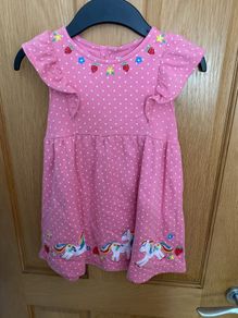 Jojo Maman Girls pink unicorn dress aged 3-4 years