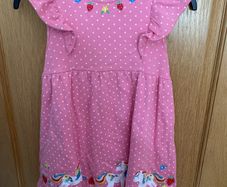 Jojo Maman Girls pink unicorn dress aged 3-4 years