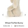 New JELLYCAT Wheat Flufflet Bunny Image 4
