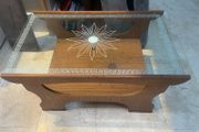 Lovely Glass Topped Wooden Coffee Table - Can Deliver