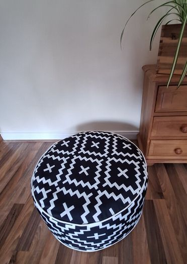Stylish Geometric Pouffe Footstool or Extra Seat