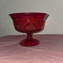 Early American Pattern Glass Ruby Red Footed Bowl Image 3