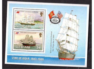 1988 Isle of Man Manx Sailing Ships Commemorative Stamps Miniature Sheet Mint Never Hinged (MNH)