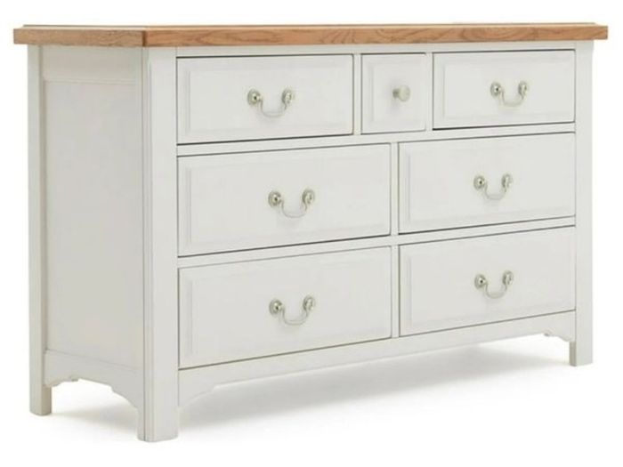 Wide 7 Drawer Oak Chest Brand New
