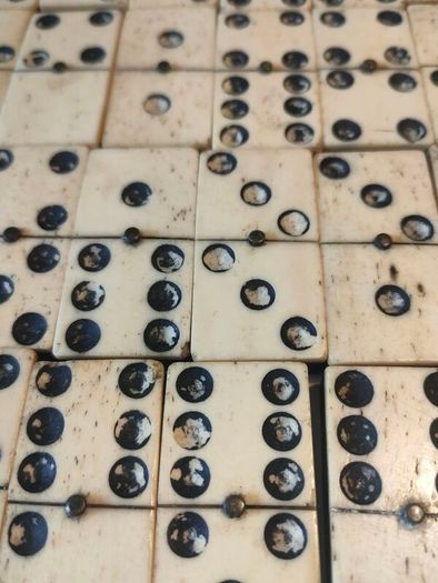 Circa 1900 Bone and Ebonised Domino Set