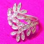 Vintage Crystal Leaf Ring Image 3