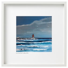 Great South Wall, Poolbeg, Limited Edition Framed Print Signed by artist Helen Mathews