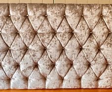 Silver Crushed Velvet Tufted Headboard - 5ftx2.5ft