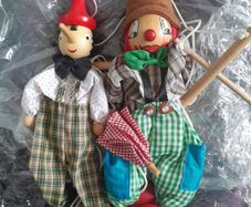 Puppets - Marionettes - Pinochio and Clown