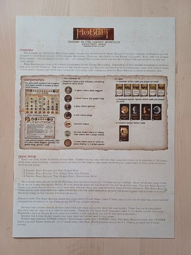 The Hobbit - Journey to the Lonely Mountain Fantasy Strategy Miniatures Board Game OOP 2013