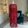 Ladies Red Floral Chiffon Dress with Slip from Primark Image 9