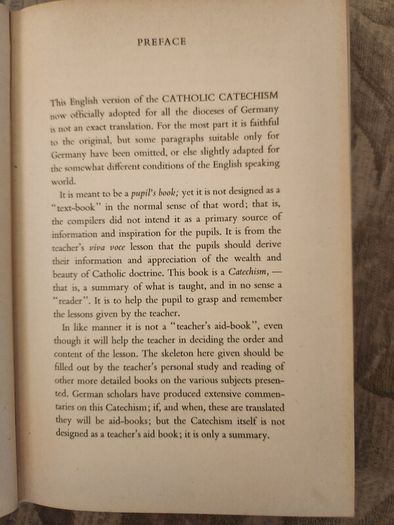 A Catholic Catechism. Popular Edition.  4th Edition 1959 Hardback Book In Good Condition. See Photos For Same.