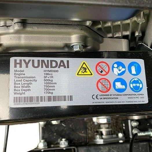 Hyundai 196cc 4-Wheel Drive 500kg Mini Dumper