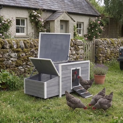 Large Wooden Chicken Coop For 6 to 8 Hens