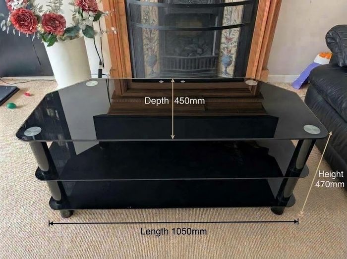 Black Glass TV Unit / Media Console Dublin 18