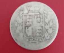 England 1882  Victoria 90% Silver Half Crown Coin
