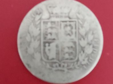England 1882  Victoria 90% Silver Half Crown Coin