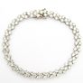 Signed Thai Silver Cubic Zirconia Tennis Bracelet Image 2