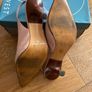 Nine West Dusty Pink Leather Sling Back Heels UK6 Image 4