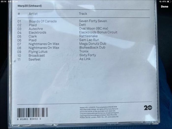Warp20 Unheard    CD