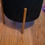 Black velvet dressing table stool Image 2