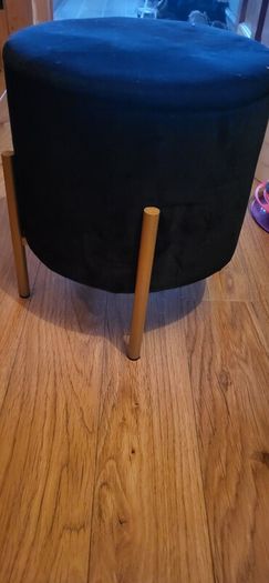 Black velvet dressing table stool