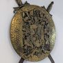 Antique/Vintage Brass Heraldry Lion & Swords Shield Wall Decor - OBO Image 2