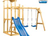 Playhouse with Slide Swing Ladder 285x305x226.5 cm