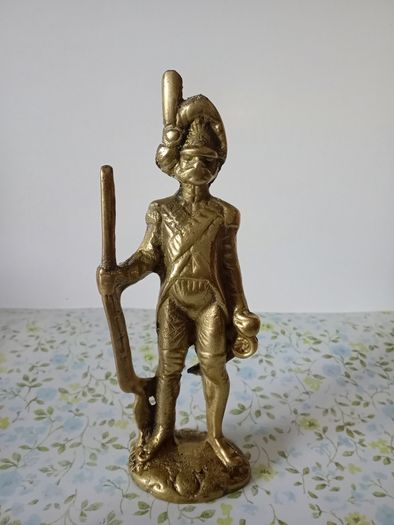 Pair of Vintage Brass Napoleonic Era Soldier Figurines.