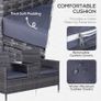 NEW SALE Outsunny 2-Seater PE Rattan Outdoor Garden Bench w/ Centre Table Grey Image 5