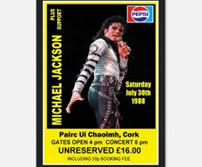 Michael Jackson Framed Poster Cork 1988