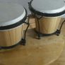 Street life Music Bongo Drum Set Tunable Wood Percussion 6" & 7" Natural Hide Image 3